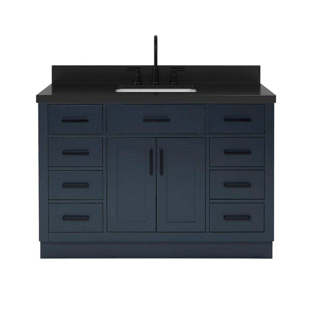 【blue gray】ブラック フレンチキャビネット ARIEL Hepburn 48 in. Single Sink Freestanding Bath Vanity in