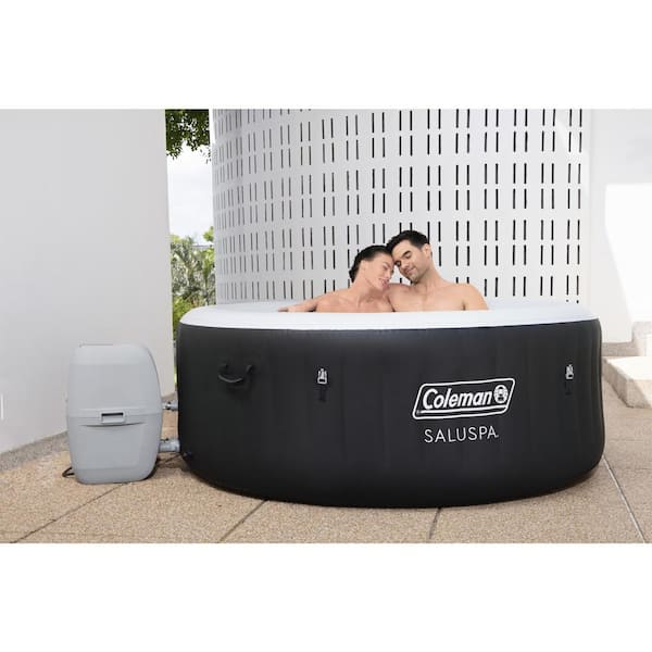 CO-Z PVC Portable Inflatable Hot Tub W 120 Jets for Sauna Therapeutic Baths & More Blue for 4-Person Bathtub, Size: 5' x 5