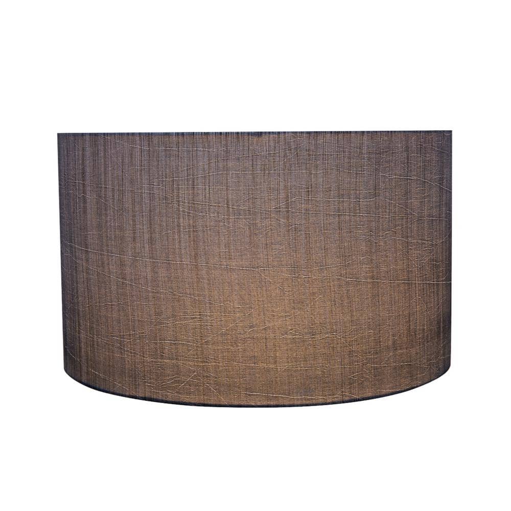 Gray and Black Fabric Drum Lamp Shade, 17" Wide