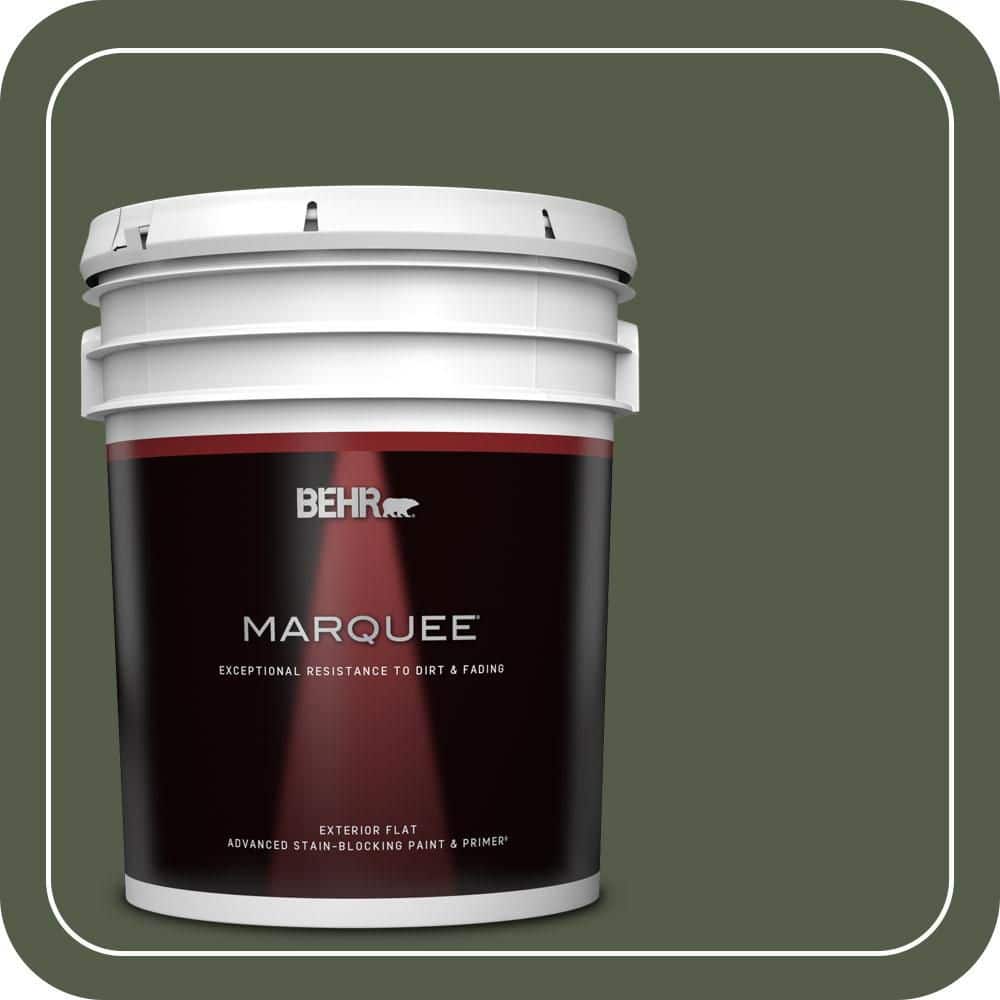 5 gal. #430F-7 Windsor Moss Flat Exterior Paint & Primer product image for price tracking