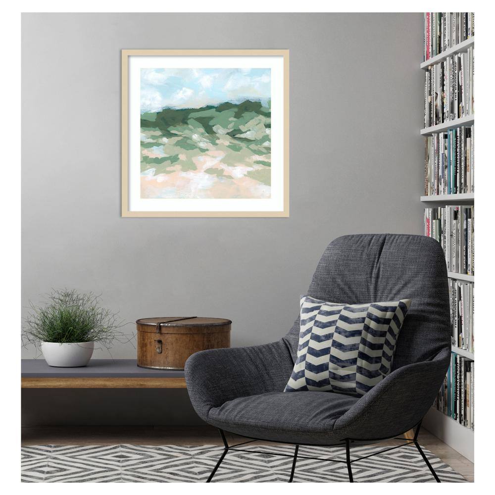 Blockbrush Valley II Abstract Landscape Framed Print in Natural Wood