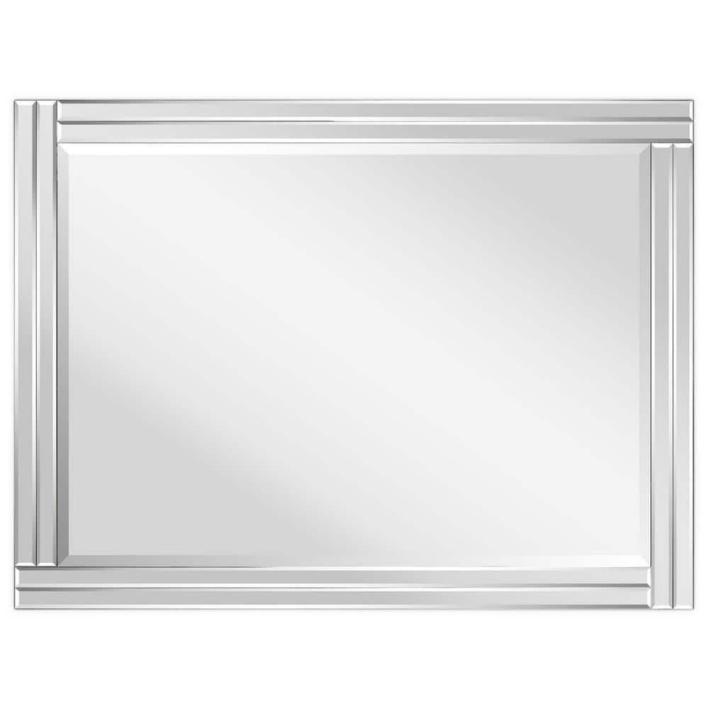 Elevated Silver Bevel 30" x 40" Full-Length Wood Wall Mirror