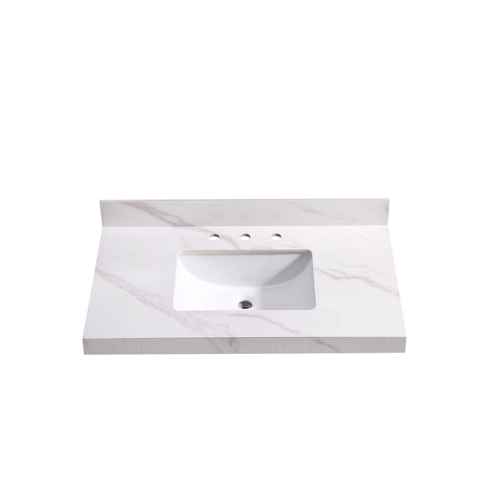 37 in. W x 22 in. D Porcelain Vanity Tops in Carrara White price history on PriceWatchPro