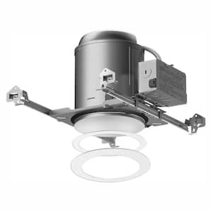 E26 Series 6 in. White Recessed Lighting Housing for New Construction Ceiling and Tapered Baffle Trim Kit (6-Pack)