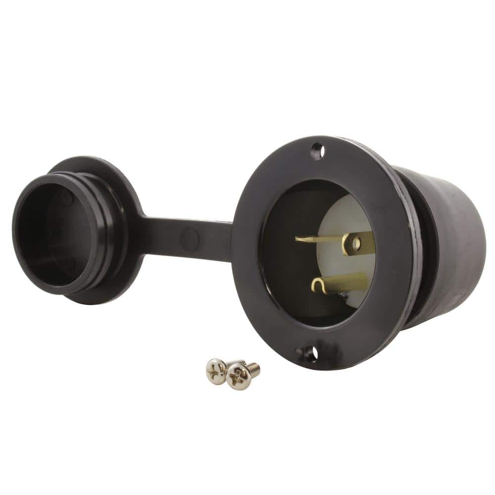 20 Amp 250-Volt NEMA 6-20P Flanged Power Input Inlet with Weather Cover
