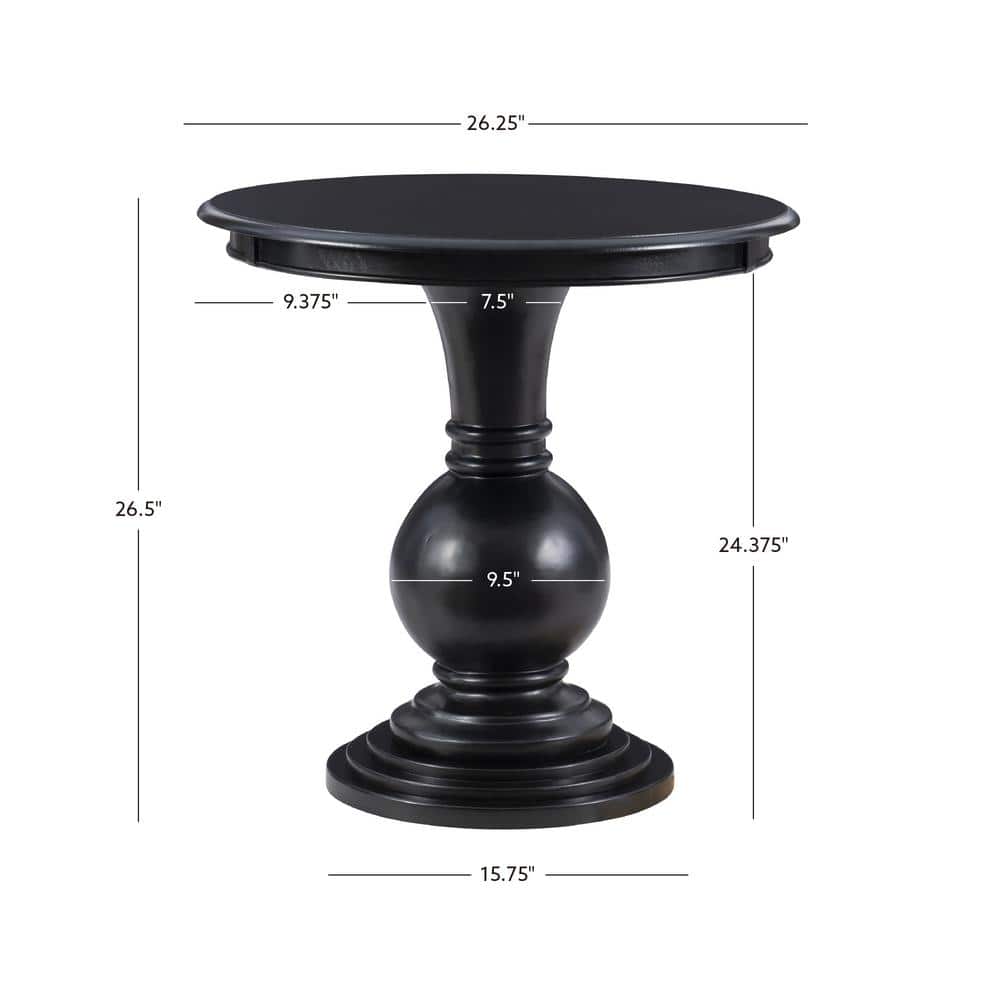 Lexis 26.25 in. Espresso Round Wood Accent End Table - thumbnail 5