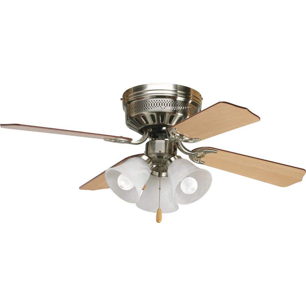 Brushed Nickel 42" Low Profile Ceiling Fan with Reversible Blades