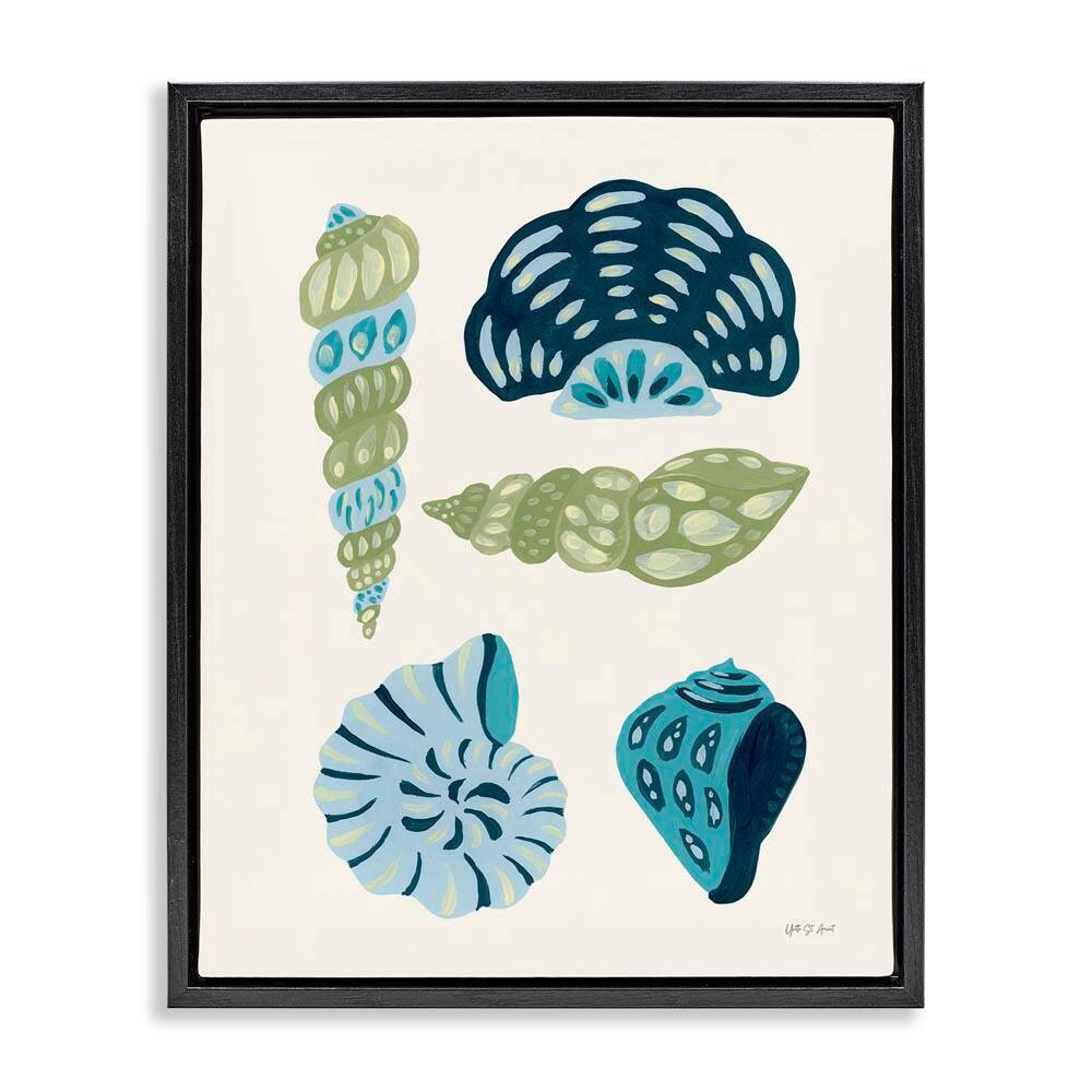 Blue Shell Collection by Yvette St. Amant Black Floater Frame Coastal Graphic Art Print 21 in. x 17 in. price history on PriceWatchPro