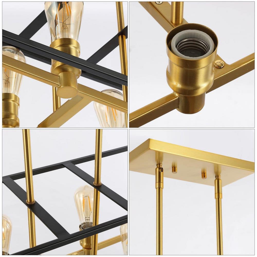 Liane 35" Black and Gold LED Farmhouse Island Pendant