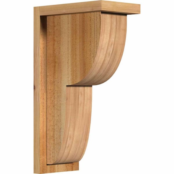 Ekena Millwork 6 in. x 10 in. x 18 in. Western Red Cedar Crestline Rough Sawn Corbel with Backplate