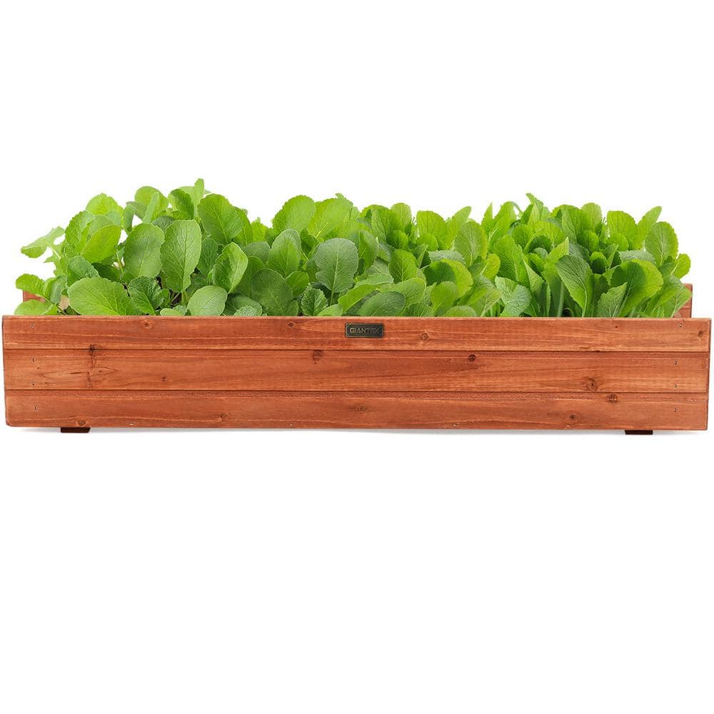 36 Inch Brown Wooden Rectangular Flower Planter Box