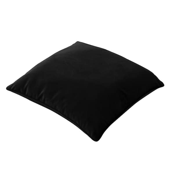 BRIELLE HOME Soft Velvet Square 18 in. x 18 in. Black Throw Pillow  807000269761 - The Home Depot