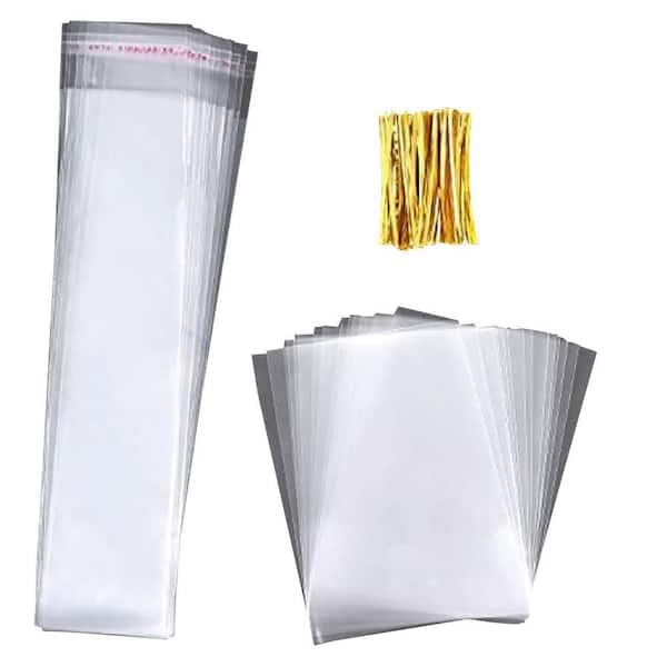 Clear Cellophane Pretzel Bags with Ties for Cookies and Treats High Transparency (200-Piece)