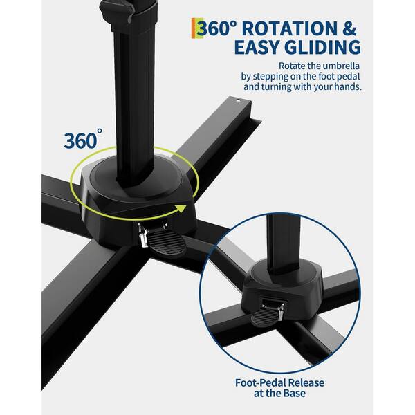 gliding patio umbrella base Giantex 4-Piece Fillable Offset Base, 178 lbs Heavy Duty Cantilever Umbrella Stand with Easy-Fill Water & Sand Spouts, HDPE Plates for Garden, Deck & Poolside : Patio If you live in a windy region or simply refuse to compromise on stability Treasure Garden 11 ft