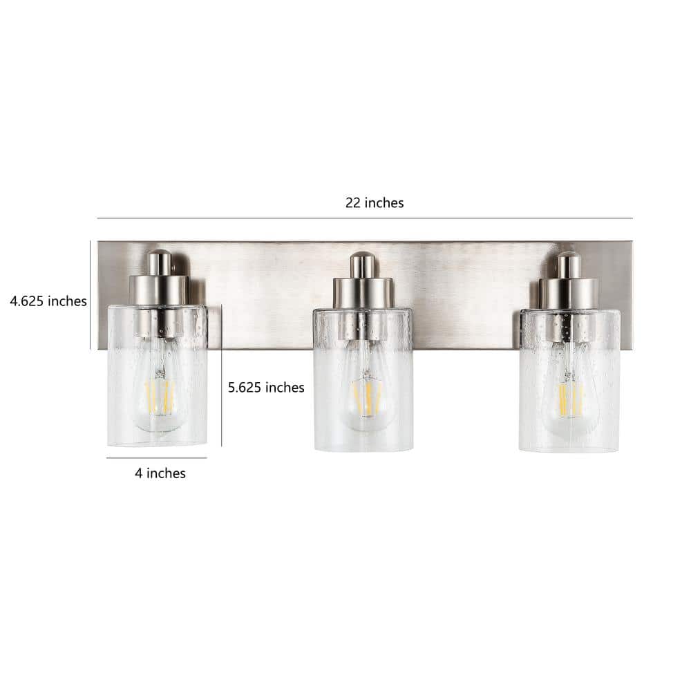 Irving 22" Nickel 3-Light Cylinder Vanity Light