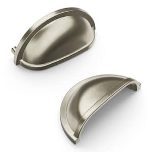 Williamsburg 3 in. (76 mm) Satin Nickel Drawer Cup Pull (5-Pack)