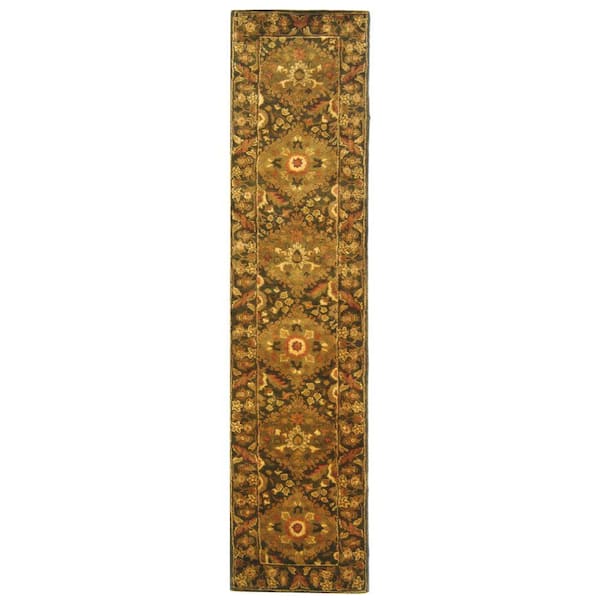 SAFAVIEH Antiquity Olive 2 ft. x 8 ft. Border Runner Rug