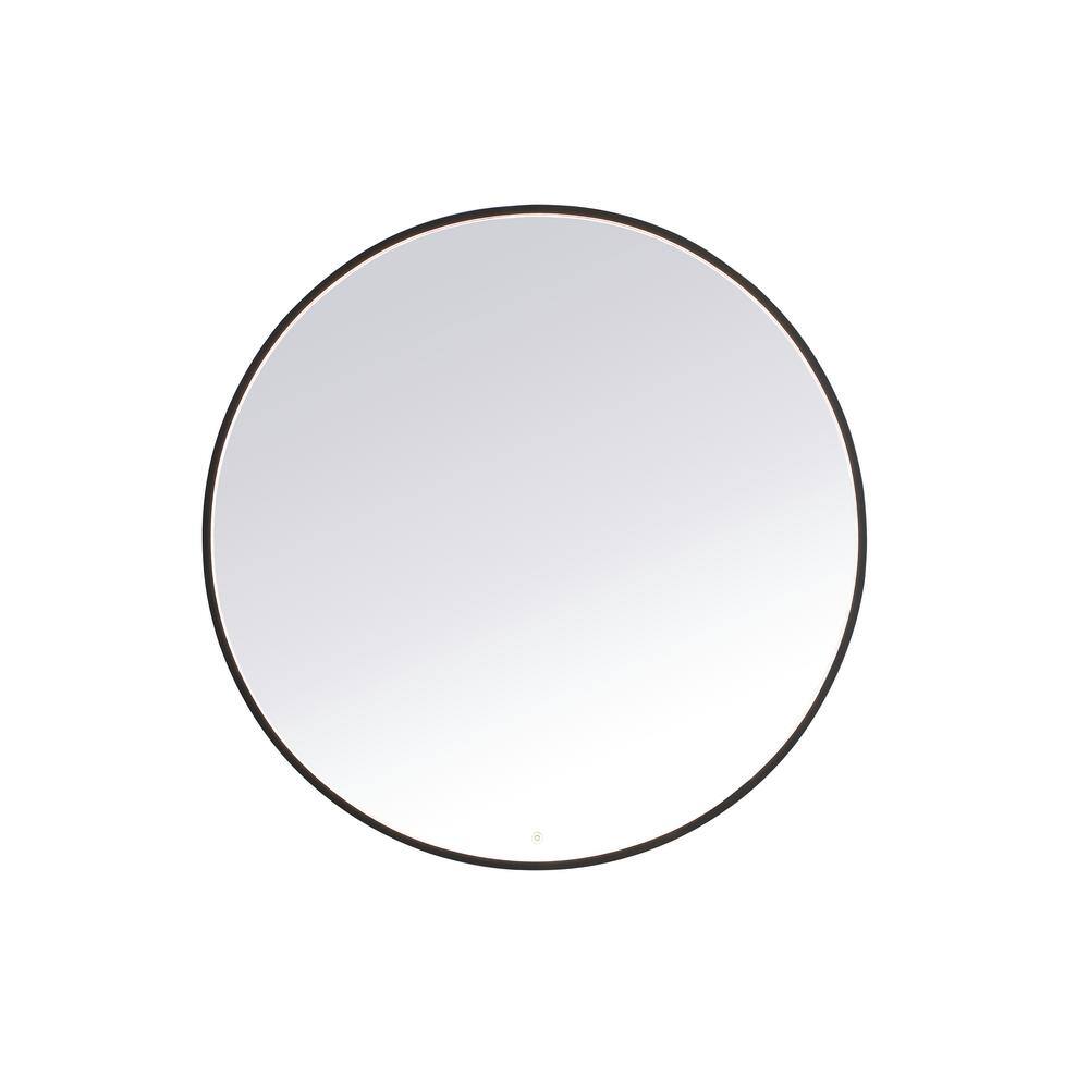Timeless Home 48 in. W x 48 in. H Aluminum Black LED Mirror