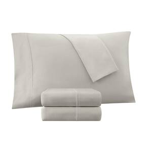 X Comfort 4-Piece Taupe Solid Cotton Blend Full Sheet Set