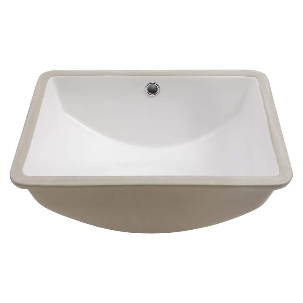 AquaVista 18.5 in. x 14 in. Ceramic Rectangular Undermount Bathroom Sink in