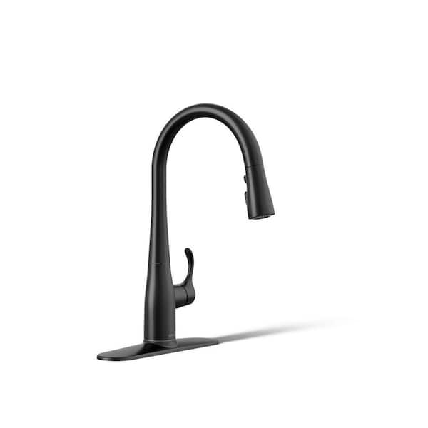 KOHLER Simplice Single-Handle Pull-Down Sprayer Kitchen Faucet in Matte Black