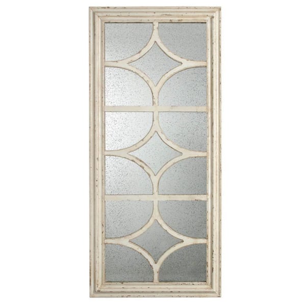 Miscool Anky 27.5 in. W x 59 in. H MDF Framed Cream Wall Mounted Decorative Mirror