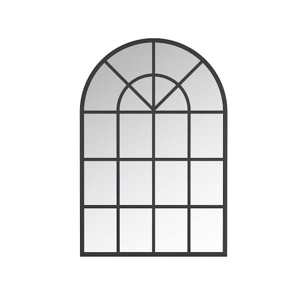 Mesilla 28 in. W x 41.5 in. H Large Arch Metal Framed Wall Bathroom Vanity Mirror in Black Matte