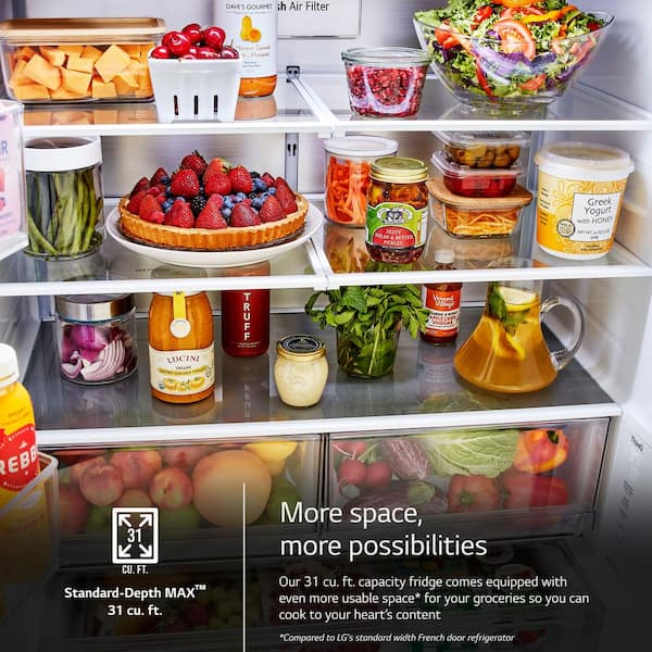 31 cu. ft. Smart Standard-Depth MAX™ French Door Refrigerator with Four  Types of Ice (LRYXS3106S)