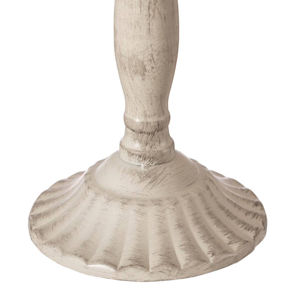 Elegant Antique Distressed Metal 5-Arm Candelabra in Silver