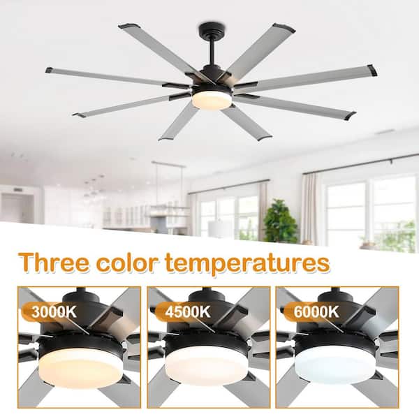Breezary Zolman 72 in. Integrated LED Indoor Alumium-Blades