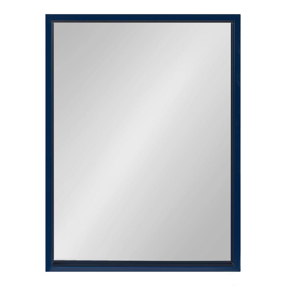 Navy Blue Rectangular Wood Vanity Wall Mirror