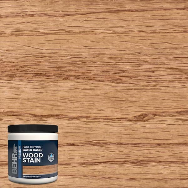 BEHR 8 oz. TIS-522 Golden Pecan Transparent Fast Drying Water-Based Interior Wood Stain