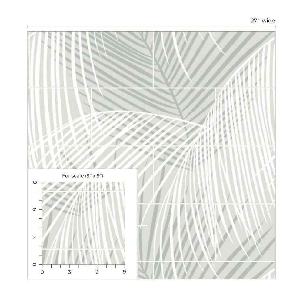 Luxe Haven Sea Salt Palm Tile Peel and Stick Wallpaper