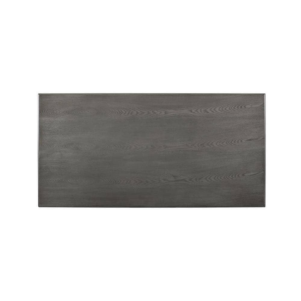Gray Rectangular Wood Lift-Top Coffee Table with Storage