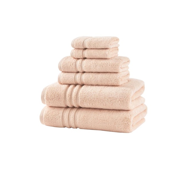 Blush Turkish Spa Collection 6-pc Cotton Towel Set - Laural Home