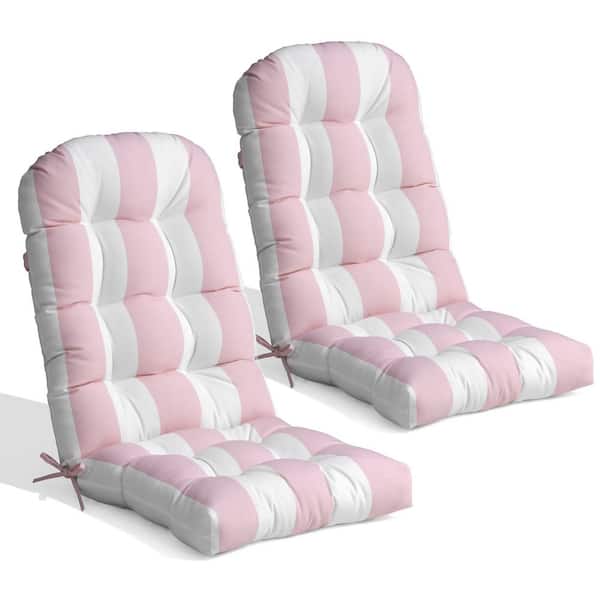Unbranded 50 in. x 20 in. 2-Piece Polyester Outdoor Adirondack Chair Cushion in Pink and White