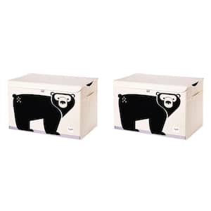 Collapsible Toy Chest Storage Bin for Kids Playroom, Bear (2 Pack)