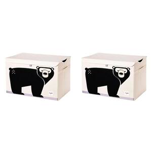 Collapsible Toy Chest Storage Bin for Kids Playroom, Bear (2 Pack)