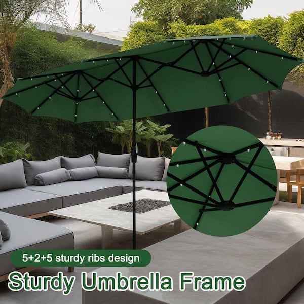 12 ft patio umbrella replacement canopy Rectangular Patio Umbrella Canopy 15x9ft 12-Rib main image 1