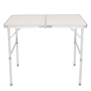 Square Aluminum 35.43 in. x 23.62 in. x 27.56 in. Outdoor Portable and Folding Picnic Table