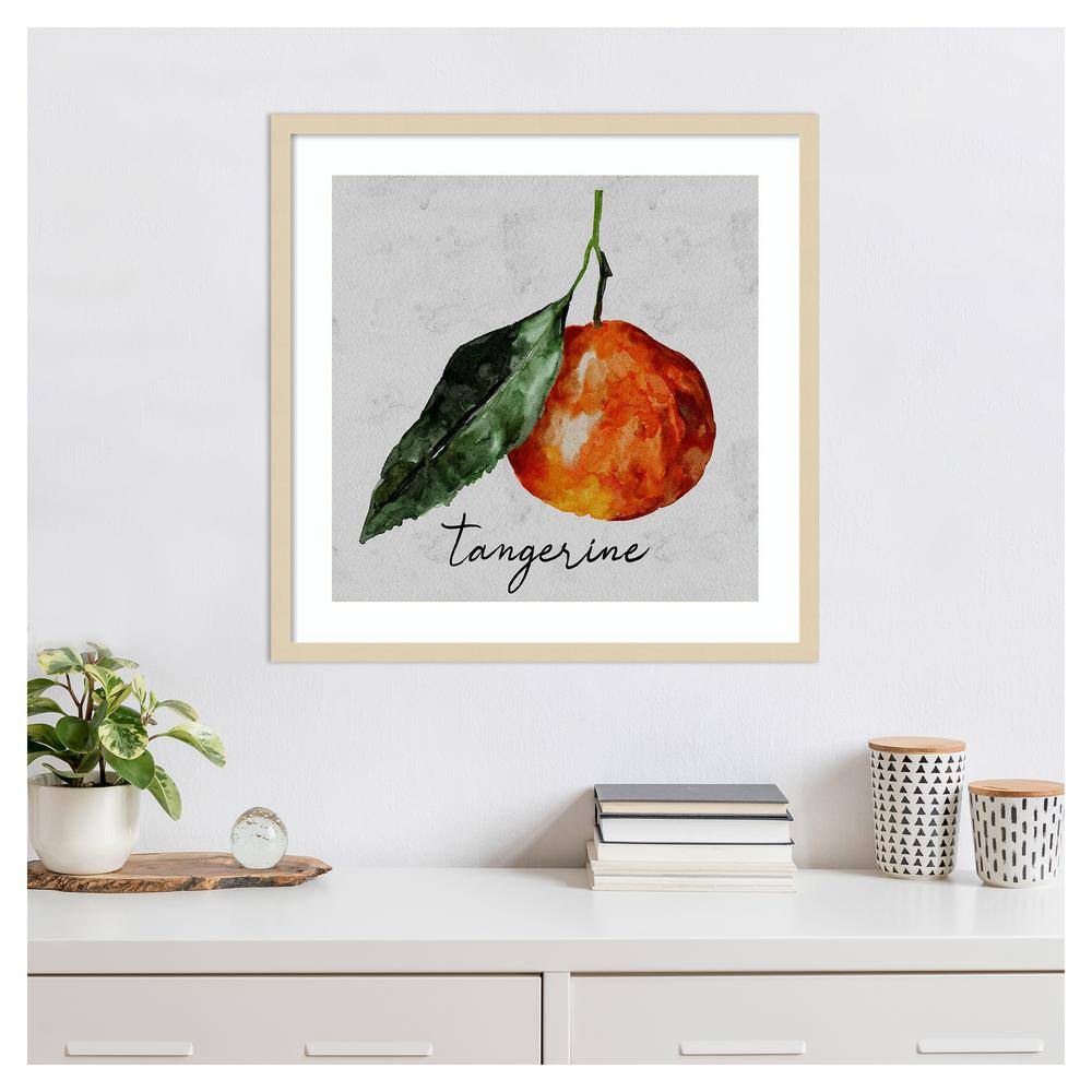 Summertime Citrus III Tangerine Graphic Art in Natural Wood Frame