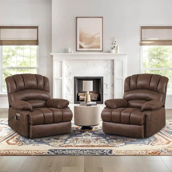 OrangeOne Poseidon Brown Microfiber Power Lift Recliner Chair for