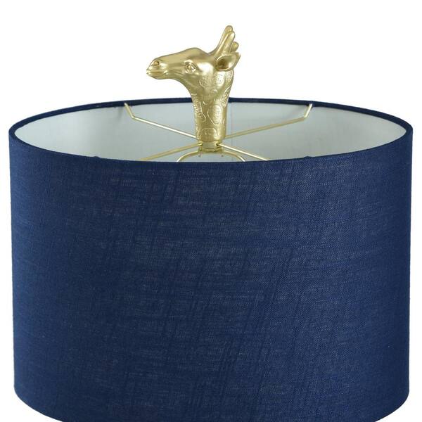 ネイビーカラーの素敵なランプ・USA StyleCraft 27 in. Solid Gold Table Lamp with Navy Blue Hardback