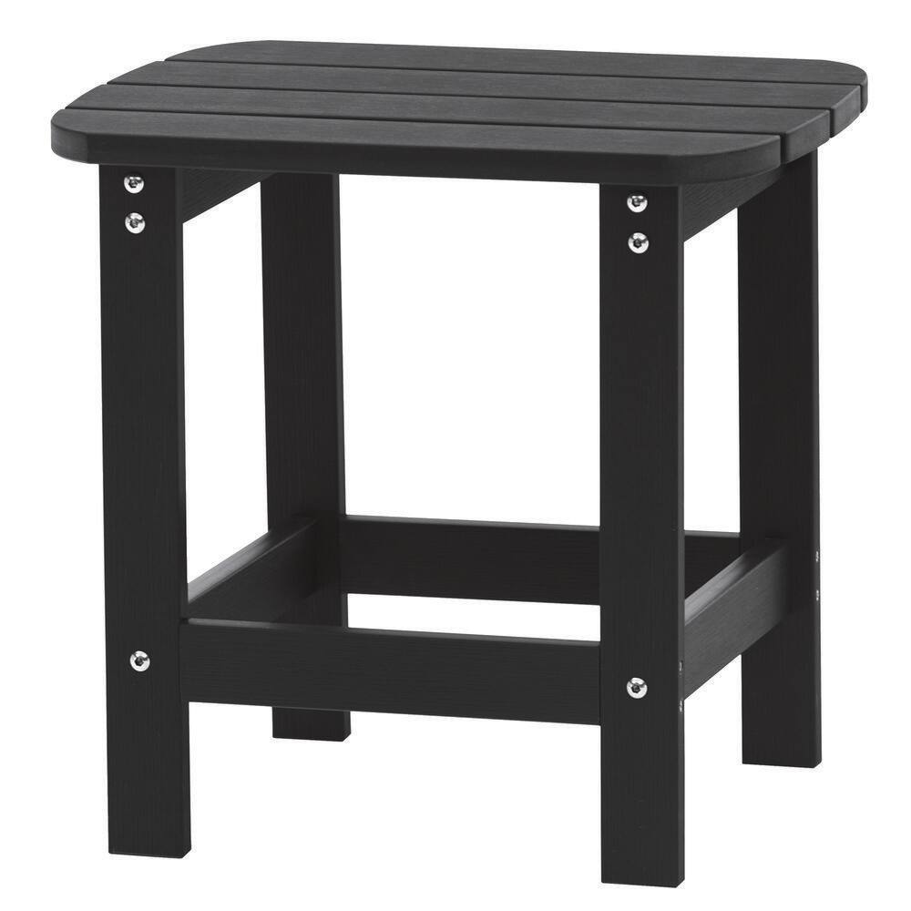 Square HDPE Fade Resistant Outdoor Patio Side Table End Table With Storage Black price history on PriceWatchPro