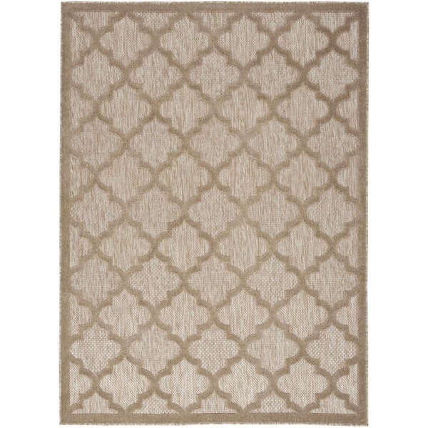 Beige 4 ft. x 6 ft. Woven Polypropylene;Polyester Indoor/Outdoor Area Rug