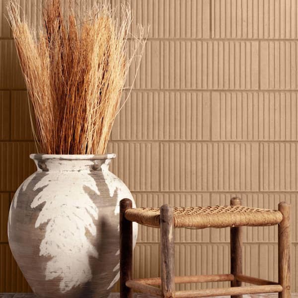 Kings Loft Clay 7-7/8 in. x 15-3/4 in. Fluted Ceramic Wall Tile (10.44 sq. ft./Case)