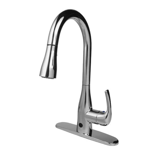 FLOW Motion Activated Single-Handle Pull-Down Sprayer Kitchen Faucet in Chrome