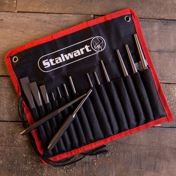 Stalwart 36-Piece Letter and Number Steel Punch Set with Wooden