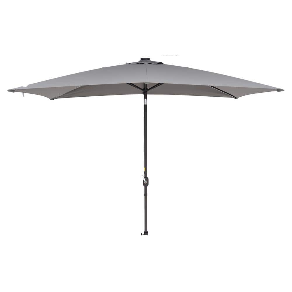 10 ft. x 7 ft. Outdoor Market Patio Umbrella Flip Umbrella with Crank and L