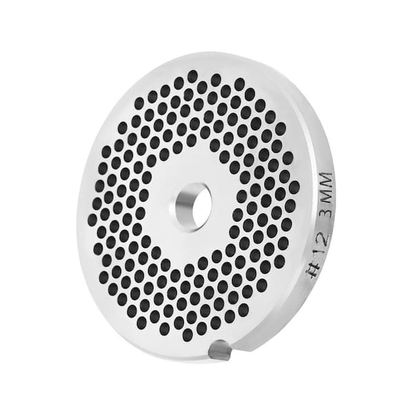 Stainless Steel Meat Grinder Plate with Fine 3mm Grind for Franks and Hot Dogs, Heavy Duty